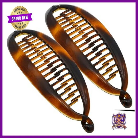Large Banana Hair Clips for Thick Hair, 2 Pack French Made main image 6